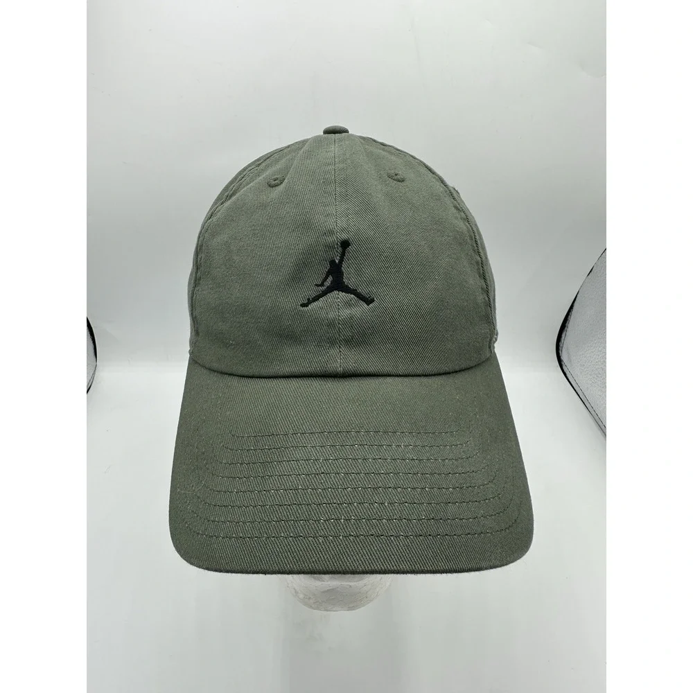 Air Jordan Jumpman Dad Hat Olive Green Black Logo Adjustable Strapback OSFM